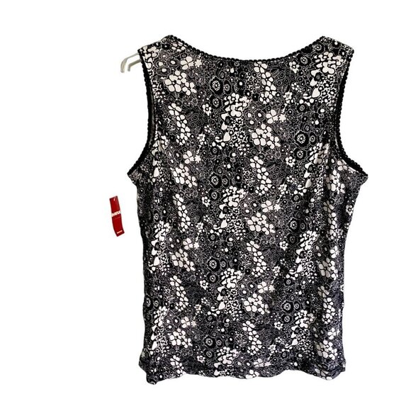 Avenue Black White Cinch Tank Sleeveless Cotton Ribbed Top Size 14/16 NEW NWT - Picture 5 of 8